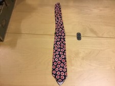 Original FUNKY 1960s / 70's Vintage TIE -- red white blue FLOWERS by SPLASH