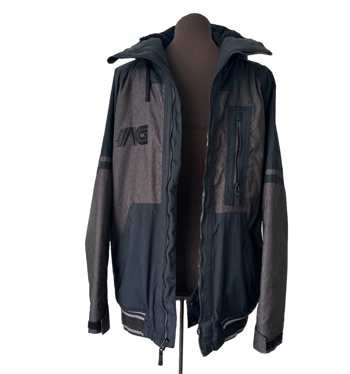 Analog AG Burton Greed Jacket Brown Black Snowboarding Hooded