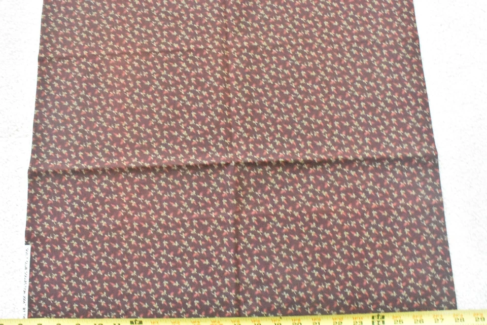 35" Long, Orange & Green Floral on Brown Quilt Cotton, Thimbleberries, P9343 - Image 3 of 4