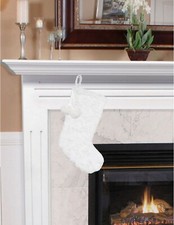 White Faux Fur Stocking; Christmas-Special Occasions, Interior Lining, 17"