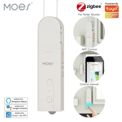 MOES ZigBee Smart Chain Blinds Curtain Motor Roller Shutter Remote Alexa Google