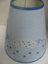 EUC Medium Lamp Shade Blue Dogs Dog Pottery Barn Nursery Decor Boys Fabric