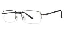 MODERN OPTICAL DELUXE MEN'S EYEGLASSES 54-18-145 GUNMETAL RIMLESS W/ SOFT CASE