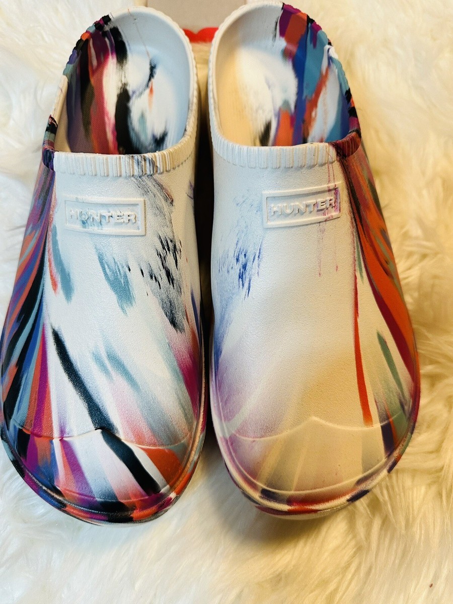 HUNTER White In/Out Bloom Clogs Slip-on Algae Foam Size 12 HUNTER Unisex In/Out Bloom Algae Foam Clog, Shaded White  main image 4