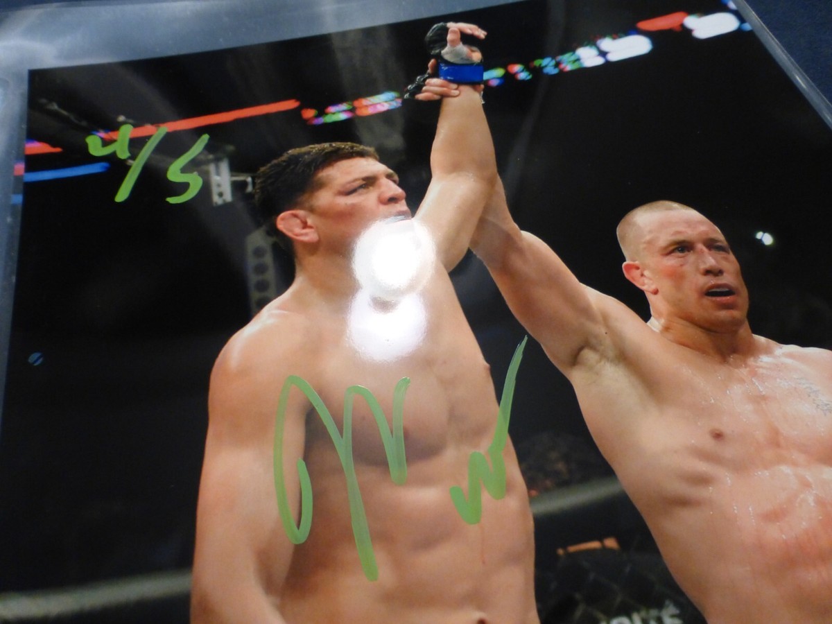 Nick Diaz (vs GSP) #/5 PSA/DNA Signed Glossy Photo Auto 8x10 COA