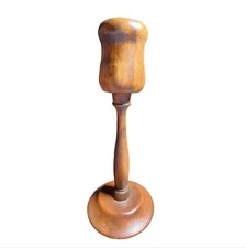 Vintage Handmade Wooden Votive Size Candle Holder Candlestick 11.75"X4.75"X4.75"
