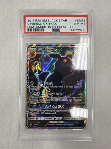 Pokemon Umbreon GX SM36 Holo Card PSA 8