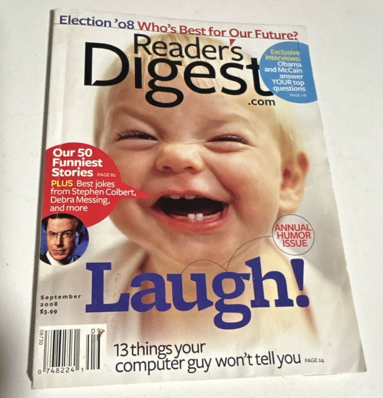 Reader's Digest Sept 2008 Annual Humor Issue "Laugh!" Illustrated English