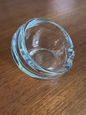 Vintage MCM Viking Glass Atomic Orb Round Circle Ashtray Clear RARE Color 6&rdquo;