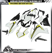 WOLFLINE Bodywork Fairing Kit For HONDA CBR 500R 2019-2021 ABS White Black