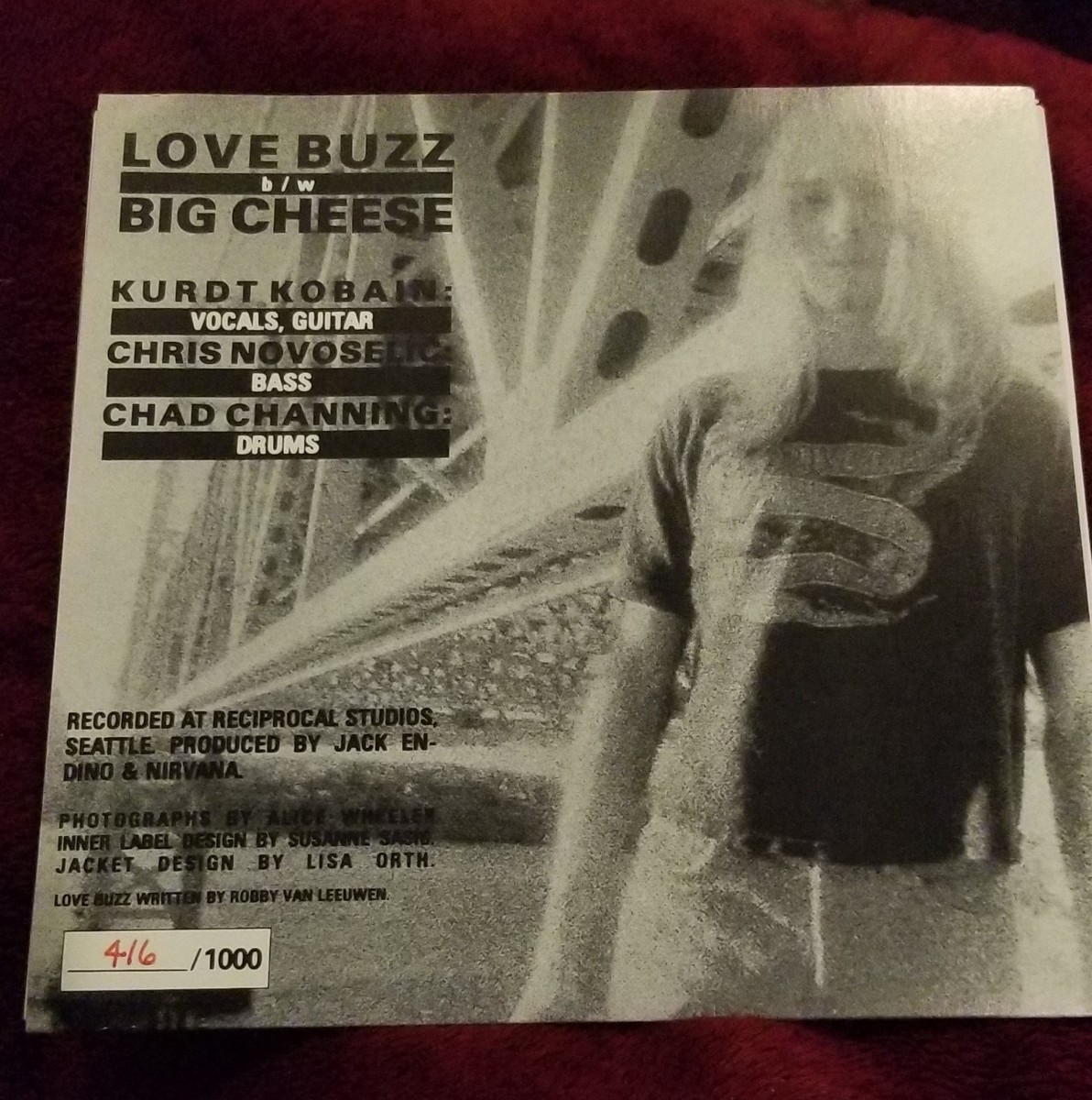 RARE! NIRVANA LOVE BUZZ / BIG CHEESE 1988 ORIG 7