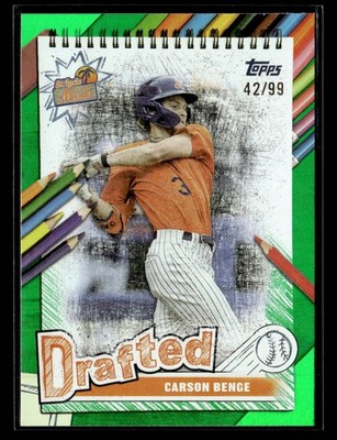 2025 Topps Pro Debut #DF-9 Carson Benge Drafted Green Foil #/99 card