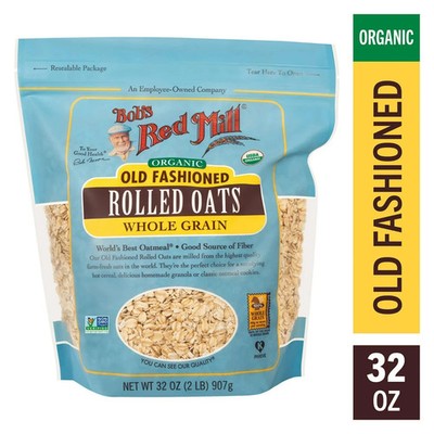Bob's Red Mill Old Fashioned Organic Rolled Oats 32 oz Pkg new