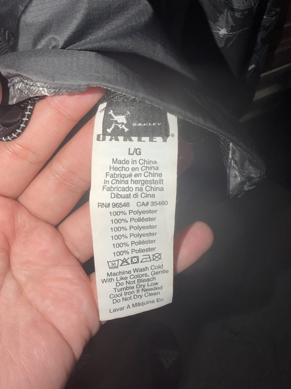 Oakley Software Full Zip Jacket Black Abstract Pr… - image 4