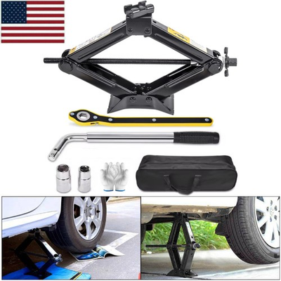 #ad Scissor Jack 2.5 Ton Car Jack Kit Tire Changing Kit with Wrench for Car SUV MPV $28.99