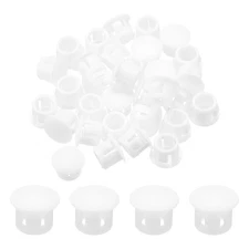 64Pcs 7mm(1/4') White Nylon Plastic Round Locking Hole Plugs Insert End Caps