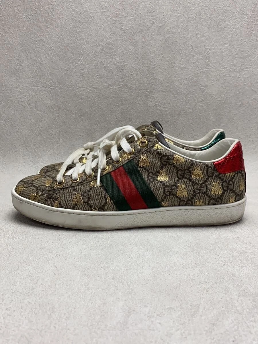 Baskets Gucci Ace GG Supreme toile gris or abeilles 36,5 femme