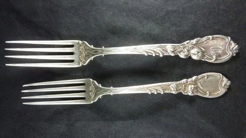 Antique Reed & Barton Sterling Silver Dinner & Salad Fork Pat. 1902 122 Grams