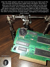 CR2032 battery holder for Super NES NES SFC SNES N64 Game Cartridges