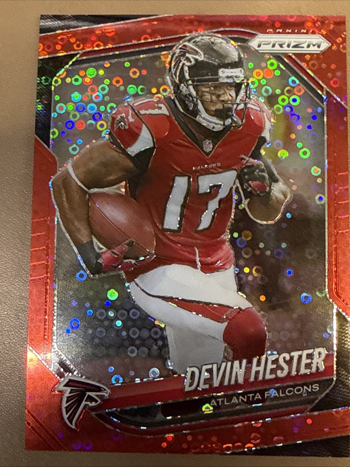 Devin Hester 2025 Panini Prizm - #233 Red Disco No Huddle Prizm /99 Falcons