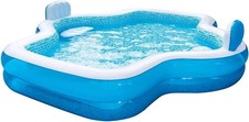 Members Mark Elegant Family Pool 10 Feet Long 2 Inflatable Seats W/ Backrests.