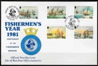 1¢ WONDER'S ~ ISLE OF MAN FDC FISHERMEN'S YEAR 1981 C/S - F195