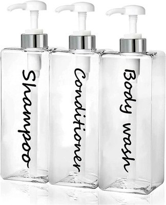 21oz Shampoo Dispenser - Refillable Shampoo and Conditioner Bottles (Clear, S...