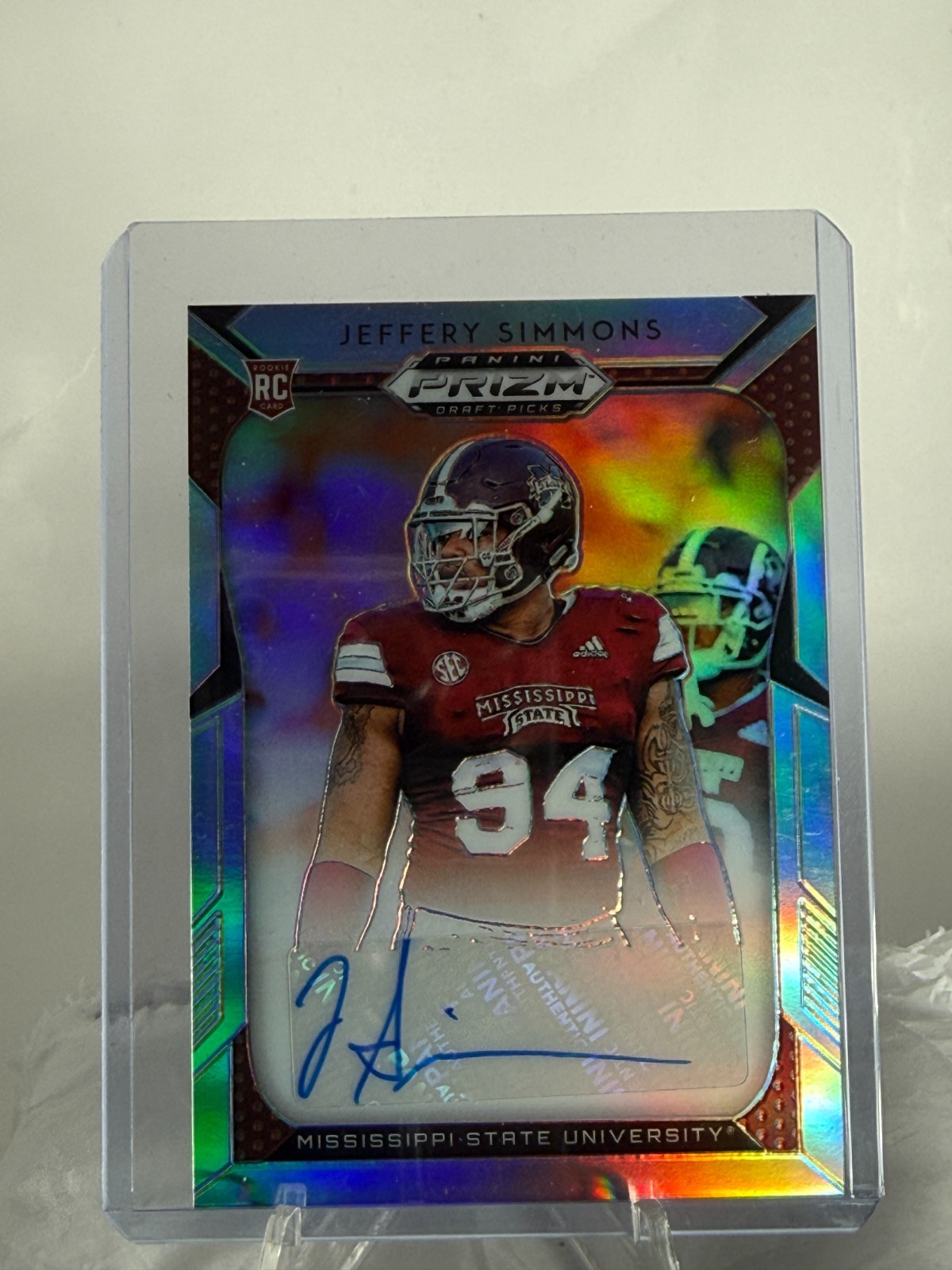 Jeffery Simmons Panini Prizm Draft Picks #207 Autograph-Silver