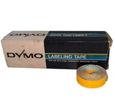 Vintage DYMO Labeling Tape 1/2” x 144" Yellow - 10 Rolls