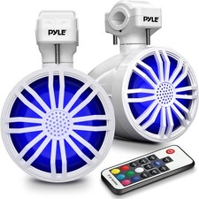 Pyle PLMRBT33WT 2x 3.5" Waterproof White Off-Road Speaker w/ RGB LED Lighting