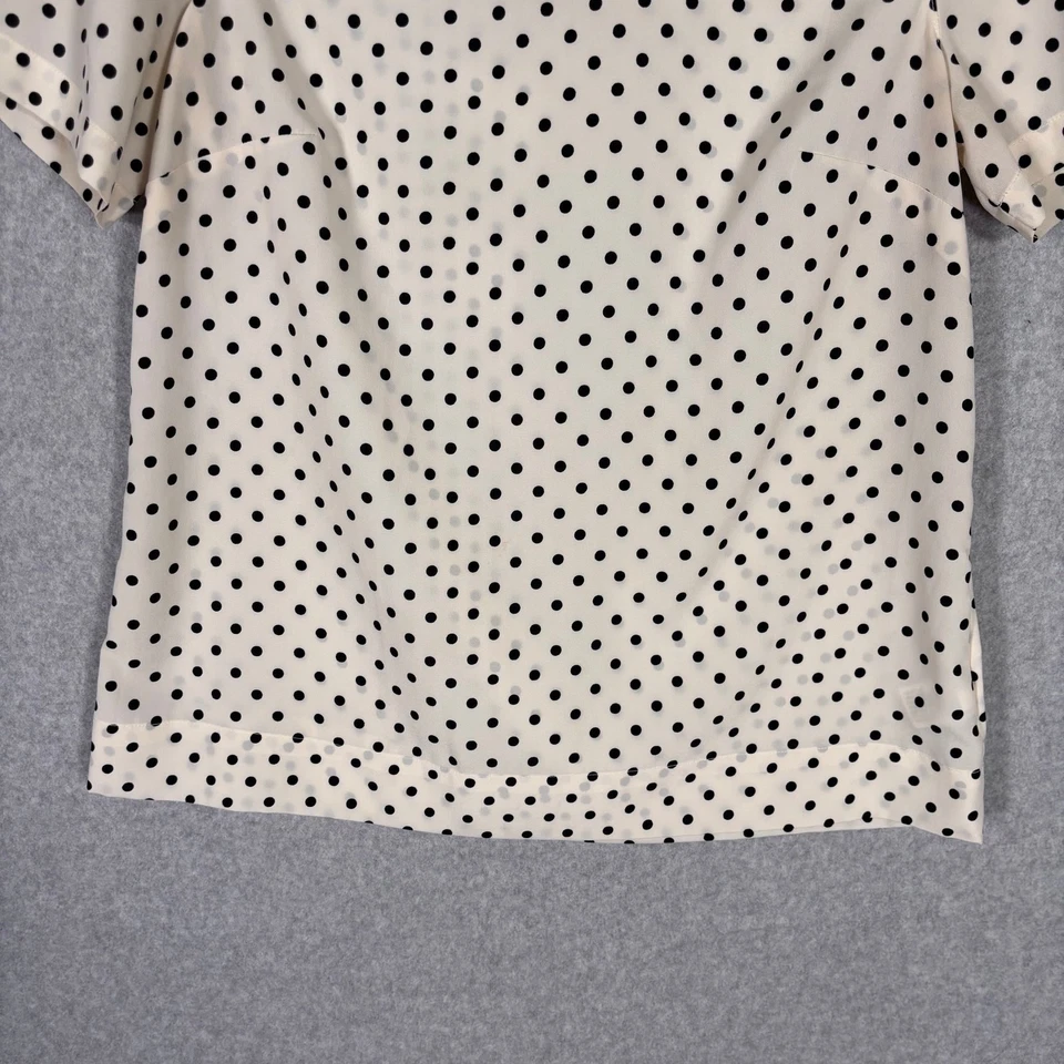 Blusa Merona Mediana Crema Lunares Twee Real Femenina Extravagante Carrera De Colección Años 50 Foto 3 de 4