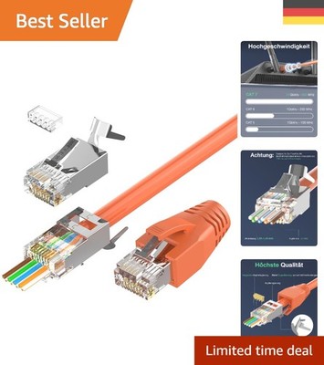 10er Pack RJ45 Netzwerkstecker Cat7 für Verlegekabel mit Pass-Through