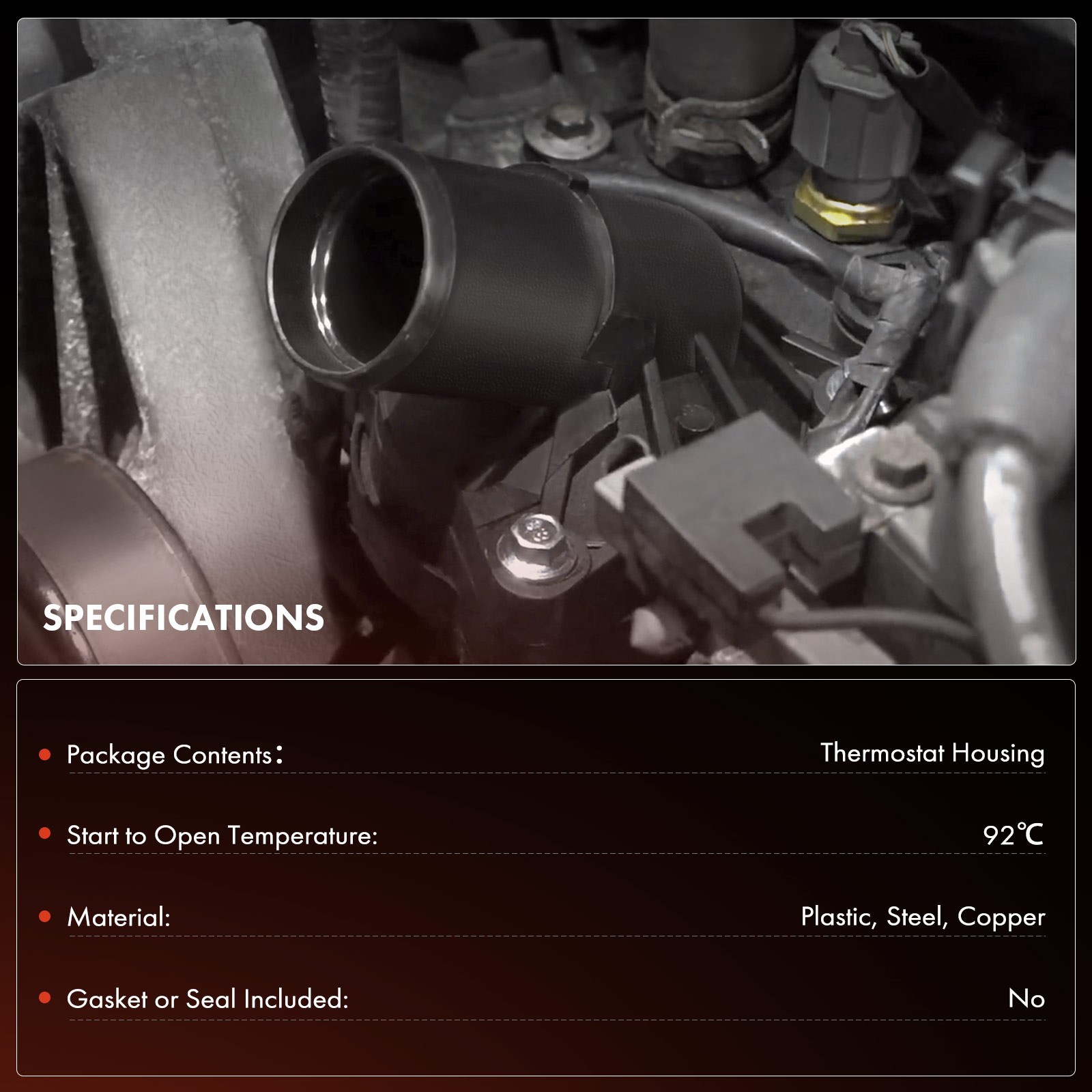 Engine Coolant Thermostat Housing Assembly for Freightliner Mercedes-Benz 92℃