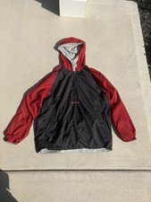 Vintage 90s Nike Mens Hooded Half-Zip Windbreaker Jacket Black Red M