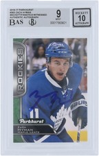 Zach Hyman Maple Leafs Signed 2016-17 Upper Deck Parkhurst BAS 9/10 Rookie Card