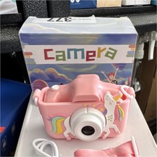 Unicorn Pink Electronic Toy Camera for Kids Ages 3-7 with USB Cable and Bow
