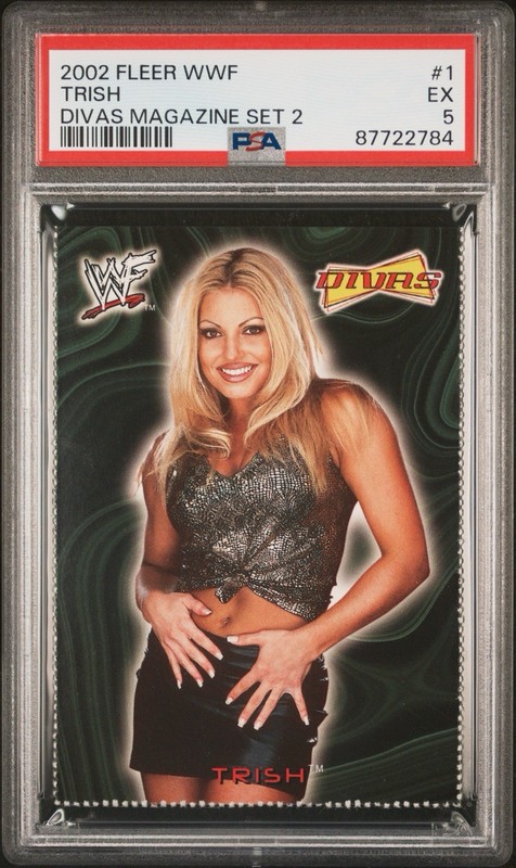 2002 Fleer WWF WWE Trish Stratus Divas Magazine Card 1 of Set 2 PSA 5