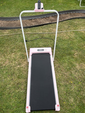 Pink Electric Foldaway Compact Treadmill with Remote Control for Home Use