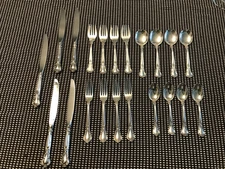 Four, 5 Piece Gorham Chantilly Sterling Silver Dinner Settings, 21 pcs in EUC