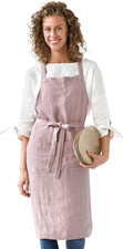 100 Linen Cooking Apron with Pockets for Women and Men, One Size