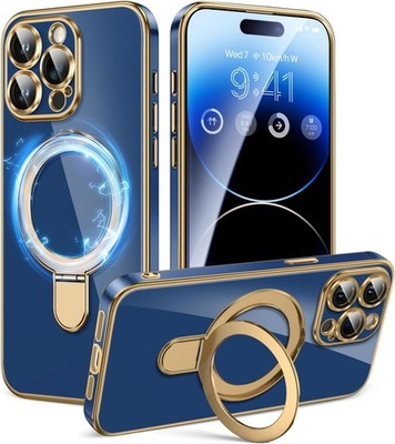 iPhone 13 Pro Max Case with Magnetic Ring Stand, Shockproof Protective Light Gre