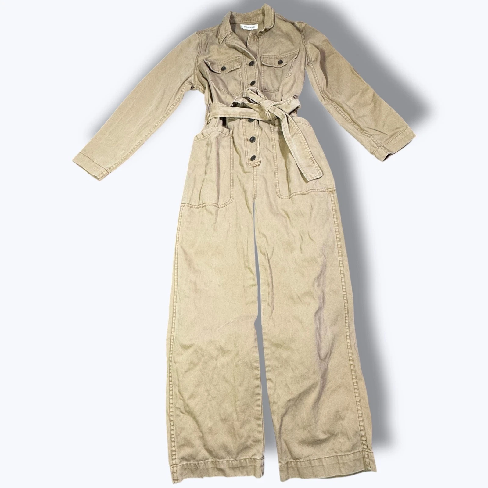 Madewell Brown Cotton Utility Coverall Jumpsuit M Workwear Minimalist Outdoors