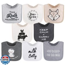 The Peanutshell Baby Boy or Girl Terry Bibs Set of 8-100 Cotton, Soft, Absor