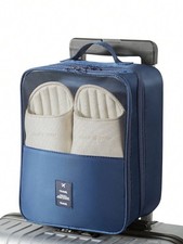 Navy 2-In-1 Travel Shoe Bag With Mesh Pocket Luggage Organizer