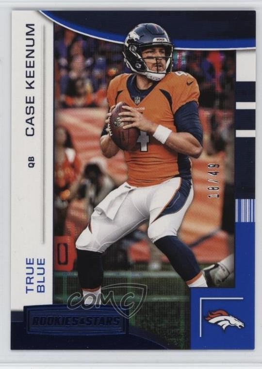 2018 Panini Rookies & Stars True Blue 18/49 Case Keenum #38 0d9o