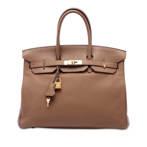 Hermès Clemence Birkin Retourne 35 Pre-Loved Handbag Brown