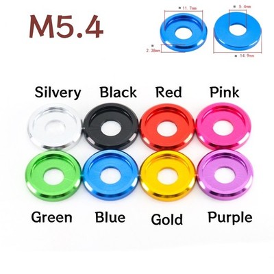 M5.4 Flat Washers Aluminum Alloy Spacer Gaskets DIY For Bike Motorcycle Car