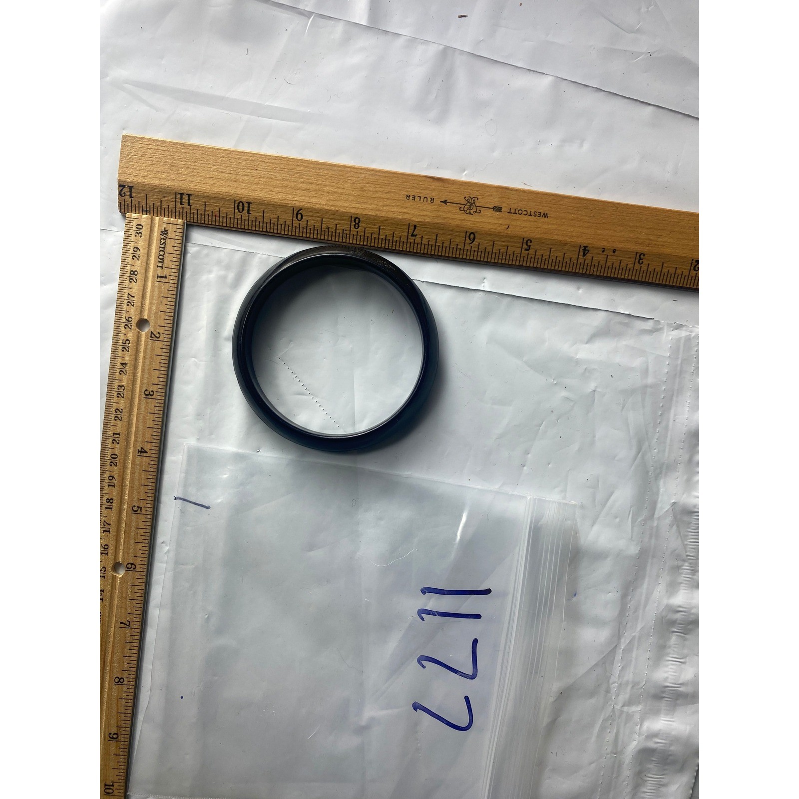 Black Bangle Bracelet Simple Classic Minimalist R… - image 2