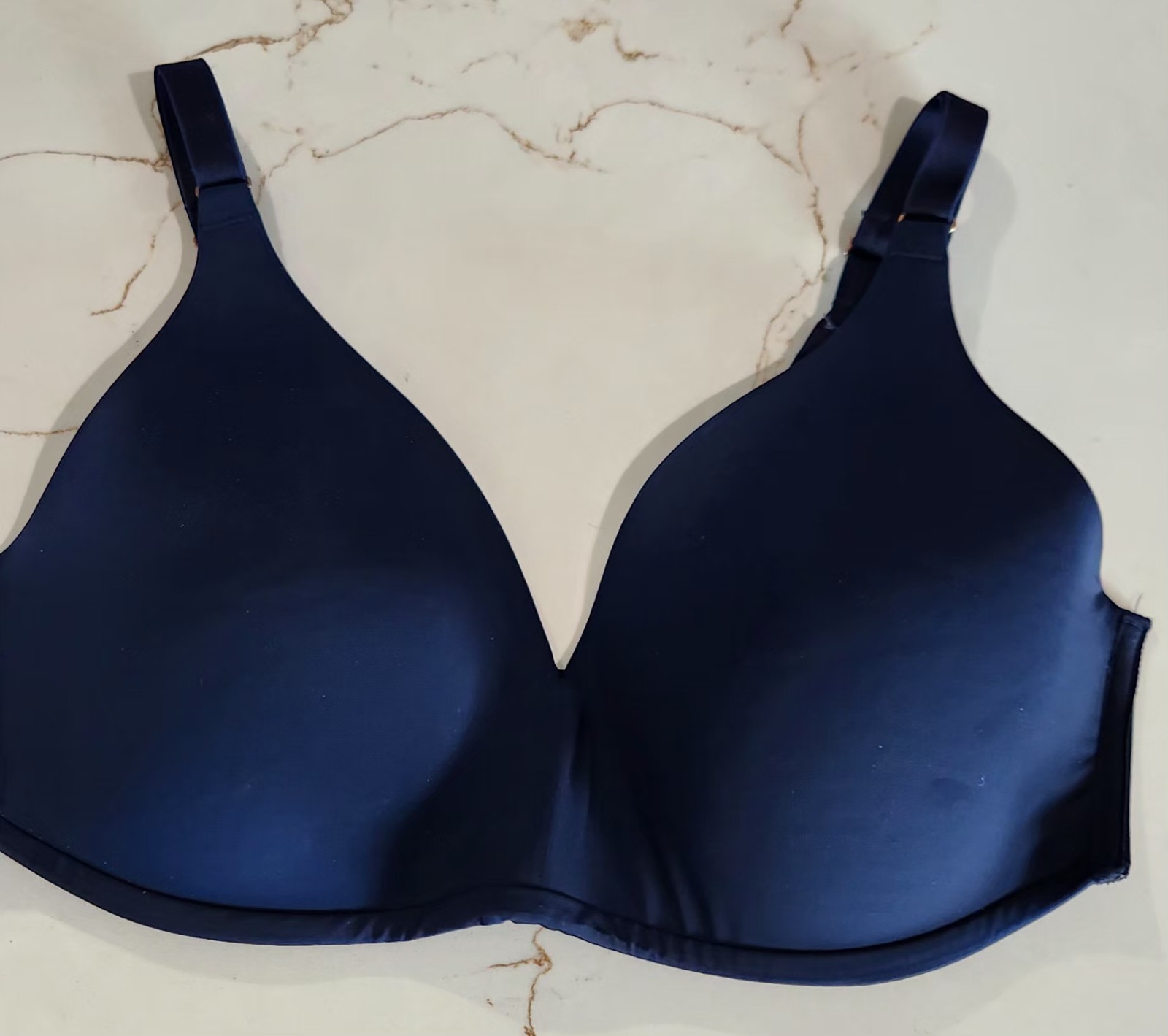 Soma Vanishing 360 Navy Wireless Seamless T-Shirt Bra 36D Hook & Eye Closure