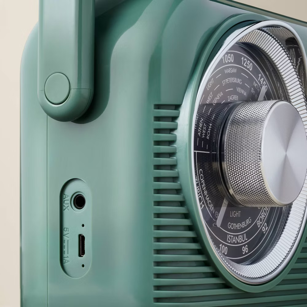 Retro Portable AM/FM Bluetooth Radio Green - Hearth & Hand with Magnolia